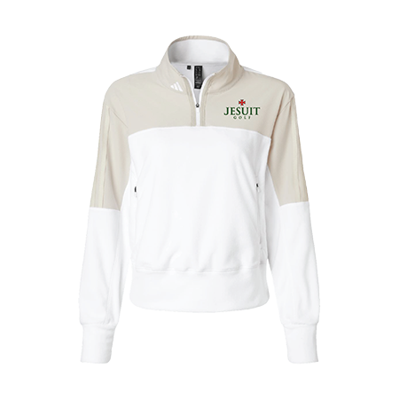 Adidas - Women's Fleece Quarter-Zip Pullover - White/Alumina